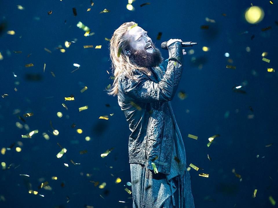 Jonas Flodager Rasmussen vandt lørdag Melodi Grand Prix. | Foto: Ritzau Scanpix/Henning Bagger