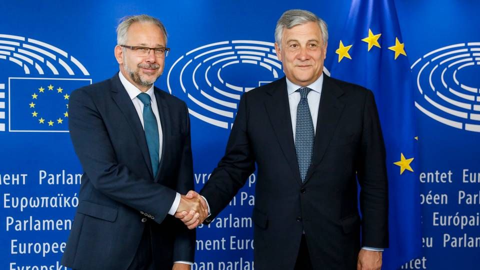 Jean-Paul Philippot, præsident for EBU (tv), og Antonio Tajani, formand for Europa-Parlamentet. | Foto: PR/EU