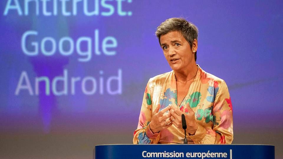 18. juli udskrev EU's konkurrencekommisær Margrethe Vestager en bøde på 32 mia. kr. til Google. | Foto: ritzau/Scanpix/Olivier Matthys