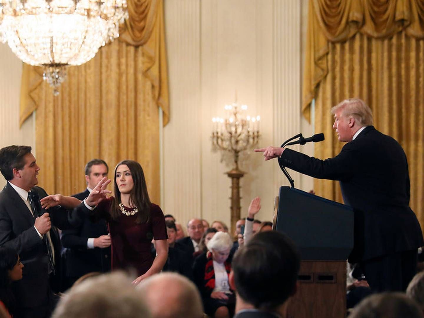 CNN-journalisten Jim Acosta over for præsident Donald Trump. | Foto: Ritzau Scanpix/Reuters/Jonathan Ernst