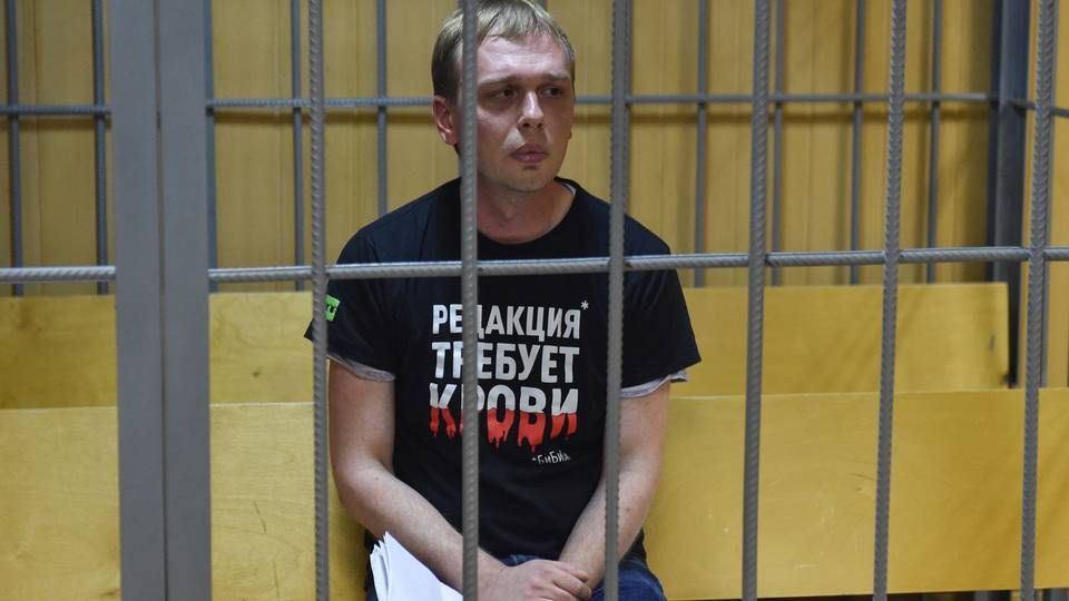 Den mistænkte journalist, 36-årige Ivan Golunov, er kendt for sit arbejde med at undersøge korruption blandt Moskvas embedsmænd. | Foto: Vasily Maximov/AFP/Ritzau Scanpix.