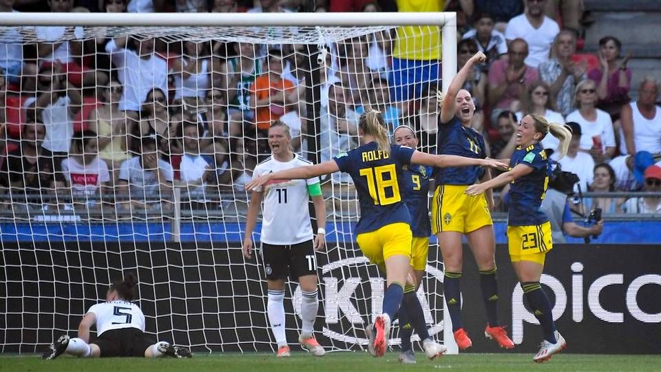 Sverige vandt lørdag 2-1 over Tyskland i kvartfinalen ved VM og skal møde Holland i semifinalen. | Foto: Damien Meyer/AFP/Ritzau Scanpix