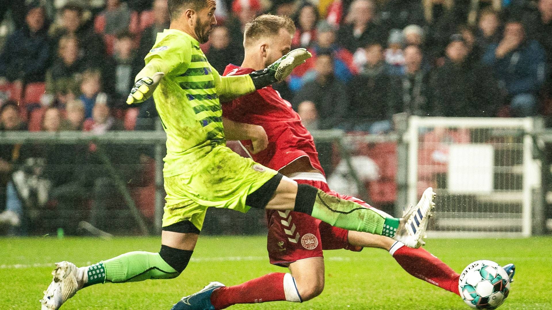 Det danske herrelandshold i fodbold vandt fredag aften 6-0 over Gibraltar i Parken i København. | Foto: Niels Christian Vilmann/Ritzau Scanpix