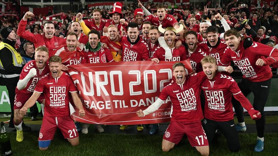 Det danske herrelandshold i fodbold sikrede sig kvalifikation til EM-slutrunden efter at have spillet 1-1 på udebane mod Irland i november. | Foto: Lars Poulsen