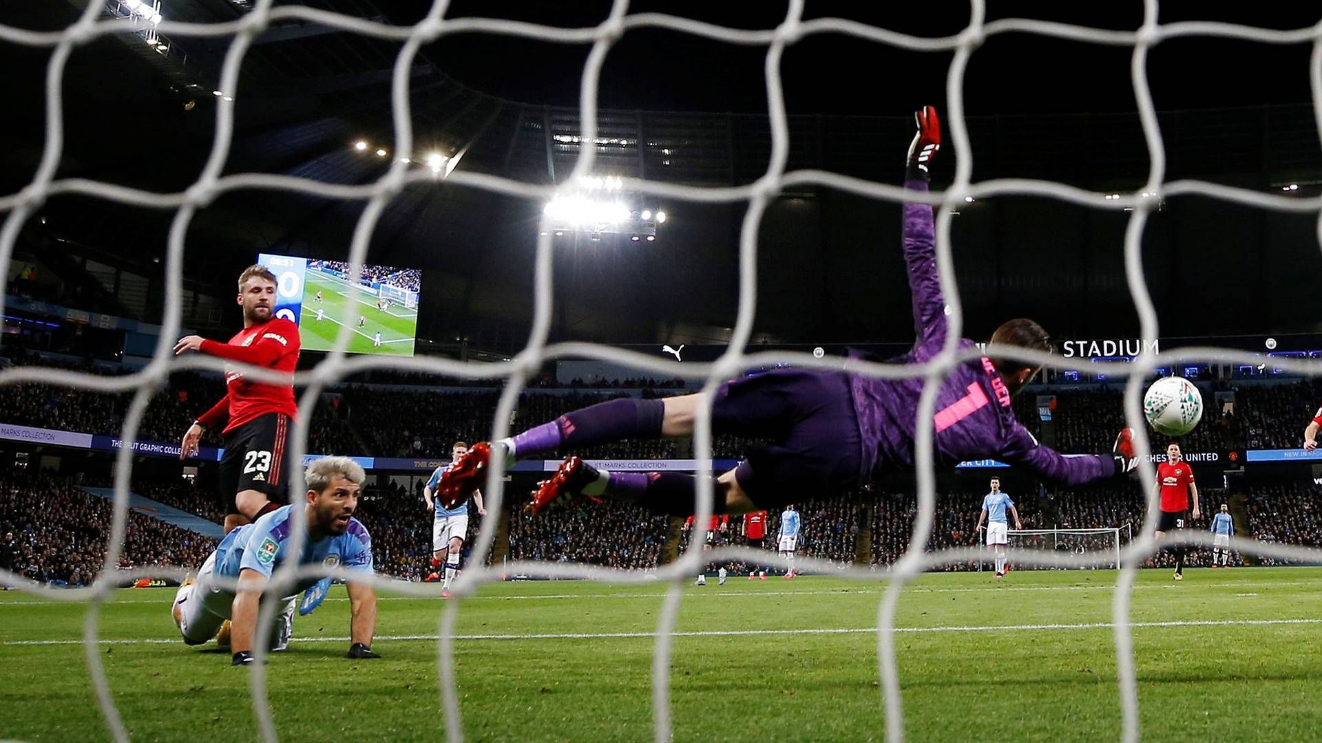 Billede fra onsdagens semifinale i Carobao Cup mellem Manchester City og Manchester United. | Foto: Phil Noble/Reuters/Ritzau Scanpix