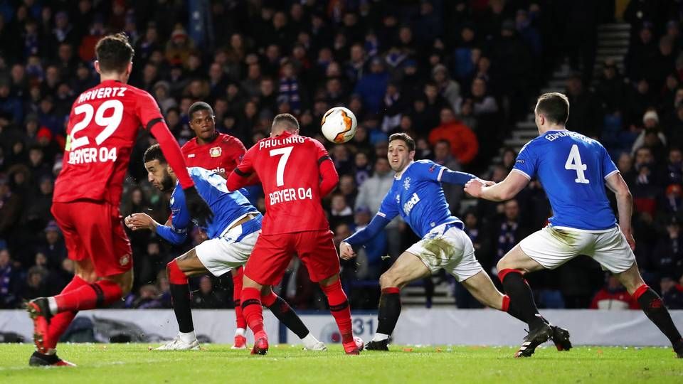 I Europa League, som Discovery har rettighederne til indtil 2021, mødtes Rangers og Bayer Leverkusen tidligere på året. | Foto: Russell Cheyne/Reuters/Ritzau Scanpix