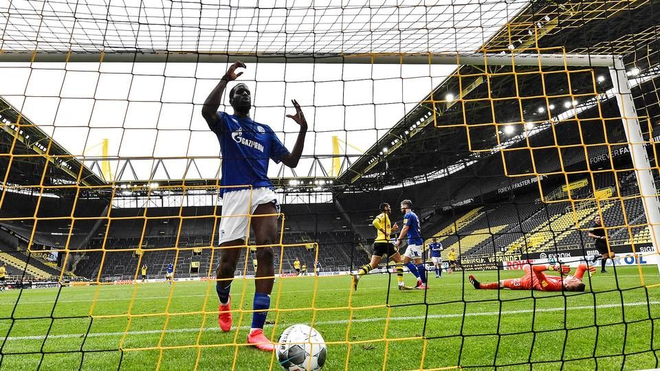 Dortmund vandt 4-0 over Schalke 04 lørdag, da Bundesligaen begyndte igen efter coronapause. | Foto: Pool/Reuters/Ritzau Scanpix