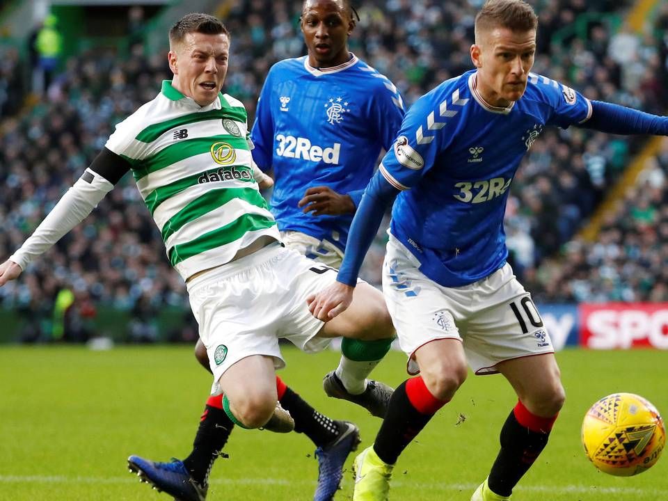 Celtic og Rangers i kamp i den bedste skotske fodboldrække i december 2019. | Foto: Lee Smith/Reuters/Ritzau Scanpix