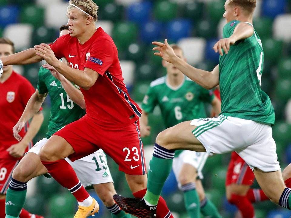 Norge spillede mandag landskamp mod Nordirland i Nations League og vandt kampen med 5-1. | Foto: Paul Faith/AFP/Ritzau Scanpix