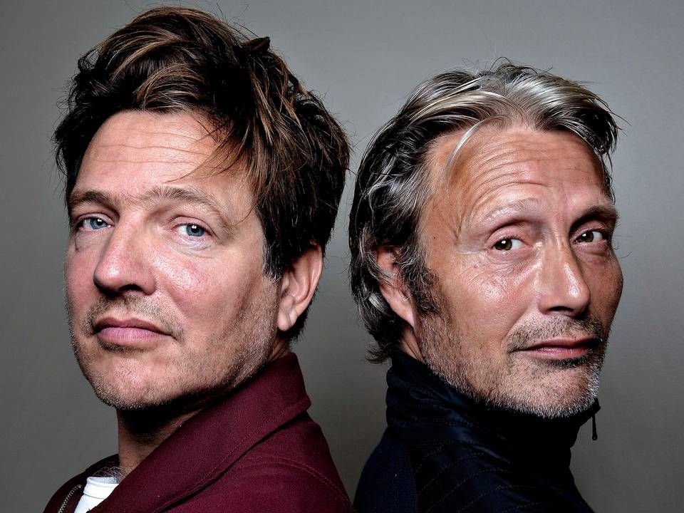 Instruktøren Thomas Vinterberg (tv) og hovedrolleindehaver Mads Mikkelsen fra Druk, der nu skal kæmpe om en Oscar-plads i international kategori | Foto: Martin Lehmann/Ritzau Scanpix