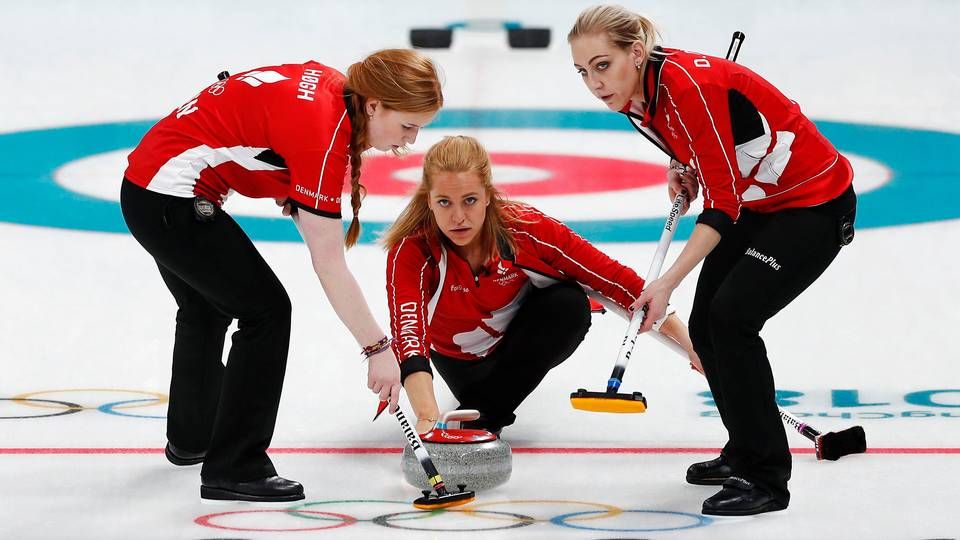 Der bliver mulighed for at se mere curling på DR og TV 2 - her et det det danske landshold i kamp mod Storbirtannien under OL i 2018. | Foto: John Sibley/Reuters/Ritzau Scanpix