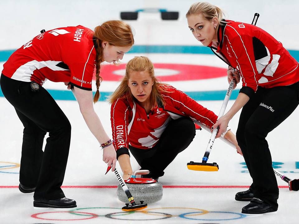 Der bliver mulighed for at se mere curling på DR og TV 2 - her et det det danske landshold i kamp mod Storbirtannien under OL i 2018. | Foto: John Sibley/Reuters/Ritzau Scanpix