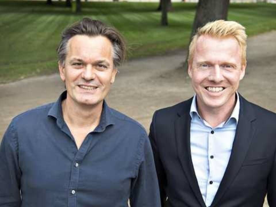 Kommende chefredaktør Lasse Handberg (tv) sammen med direktør for FST Growth, Morten Andersen. | Foto: KIM RUNE