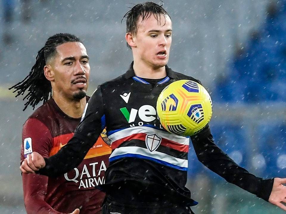 Den tidligere FC Nordsjælland-spiller Mikkel Damsgaard er en af de danske spillere, der boltrer sig i Serie A. | Foto: Filippo Monteforte/AFP/Ritzau Scanpix