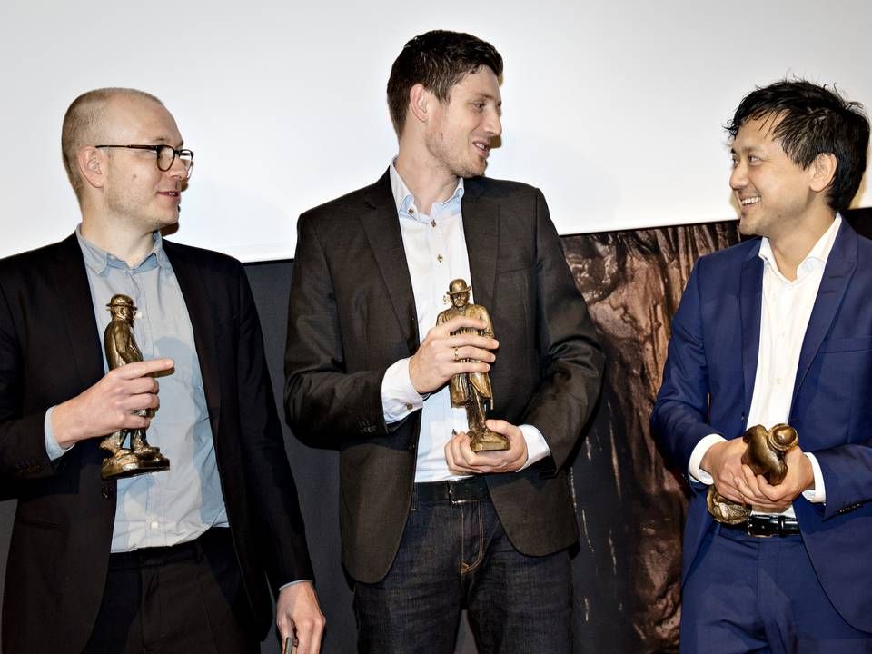 Chris Kjær Jessen (tv.) vandt sammen med Michael Lund og Lars Nørgaard Pedersen Cavlingprisen i 2016. | Foto: Jacob Ehrbahn/Ritzau Scanpix