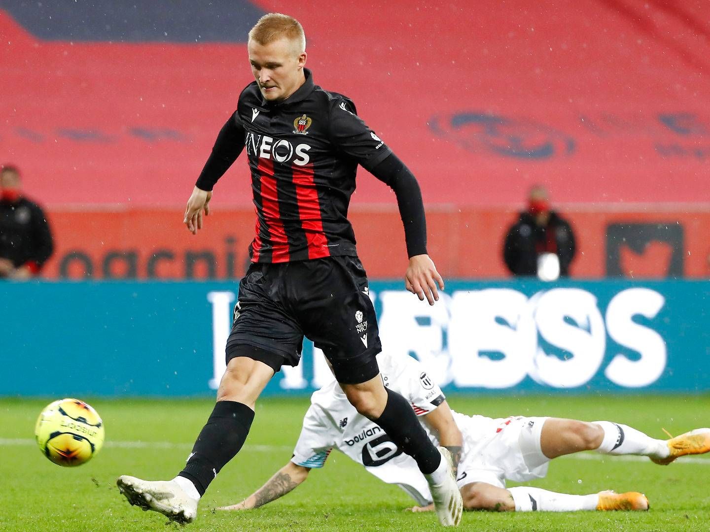 Kasper Dolberg spiller for Nice og er ene dansker i den franske liga. | Foto: Eric Gaillard/Reuters/Ritzau Scanpix