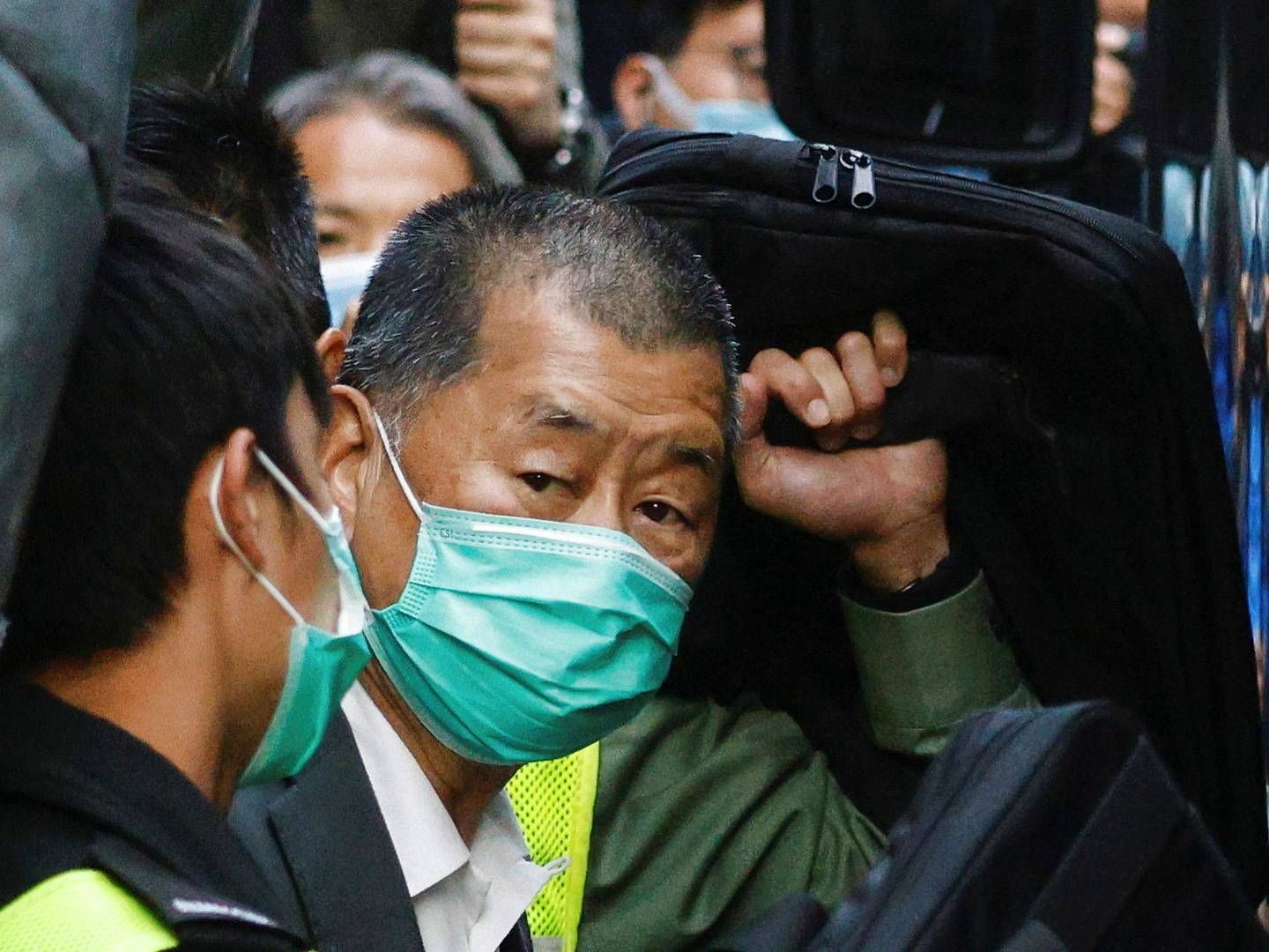 Jimmy Lai på vej ud af appelretten i HongKong. | Foto: Tyrone Siu/Reuters/Ritzau Scanpix