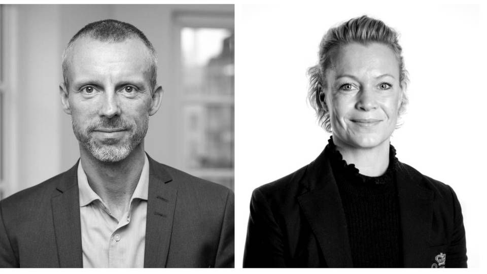 Adm. direktør for Dentsu Ulrik Petersen og vicedirektør i JP/Politikens Hus, Dorthe Bjerregaard-Knudsen. | Foto: Dentsu Aegis Network og Emma Sejersen/JPPOL/PR (sammensat af MediaWatch)