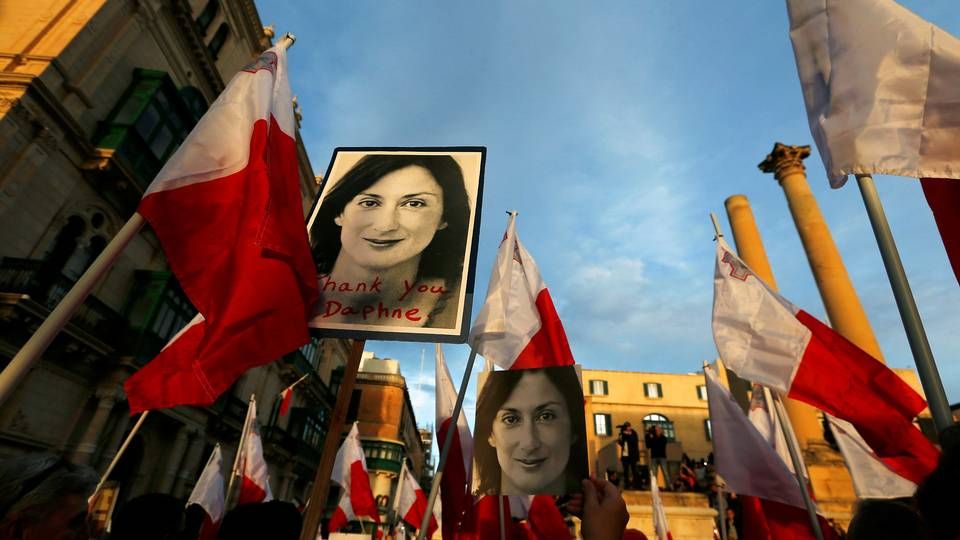 Mordet på den 53-årige graverjournalist Daphne Caruana Galizia vakte stor opstandelse på Malta. | Foto: Darrin Zammit Lupi/Reuters/Ritzau Scanpix
