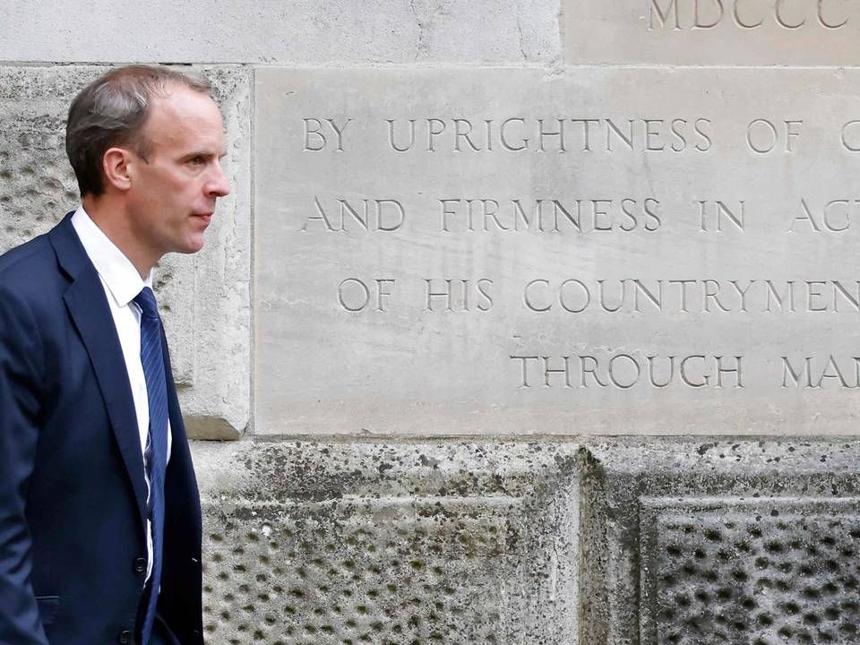 Storbritanniens udenrigsminister, Dominic Raab. | Foto: Tolga Akmen/AFP/Ritzau Scanpix