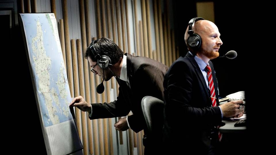 For 10 år siden - 1. november 2011 - gik Radio24syv i luften for første gang. Her ses programcheferne Mikael Bertelsen og Mads Brügger ved åbningen. | Foto: Joachim Adrian/Politiken/Ritzau Scanpix