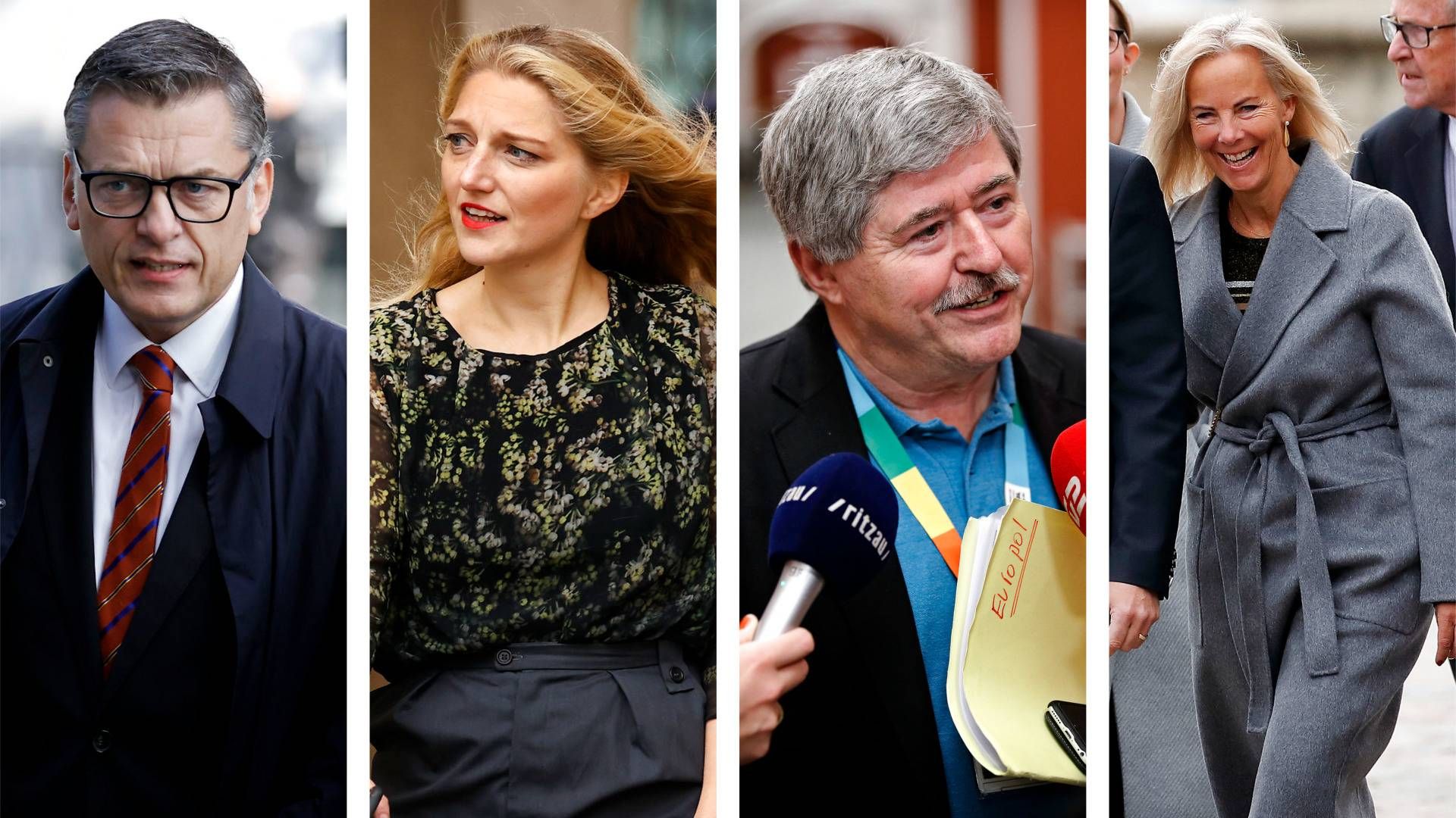 Fra venstre: Jan E. Jørgensen (V), Zenia Stampe (RV), Søren Søndergaard (Ø) og Birgitte Bergman (K) | Foto: Jens Dresling/Ritzau Scanpix (sammensat af mediawatch)