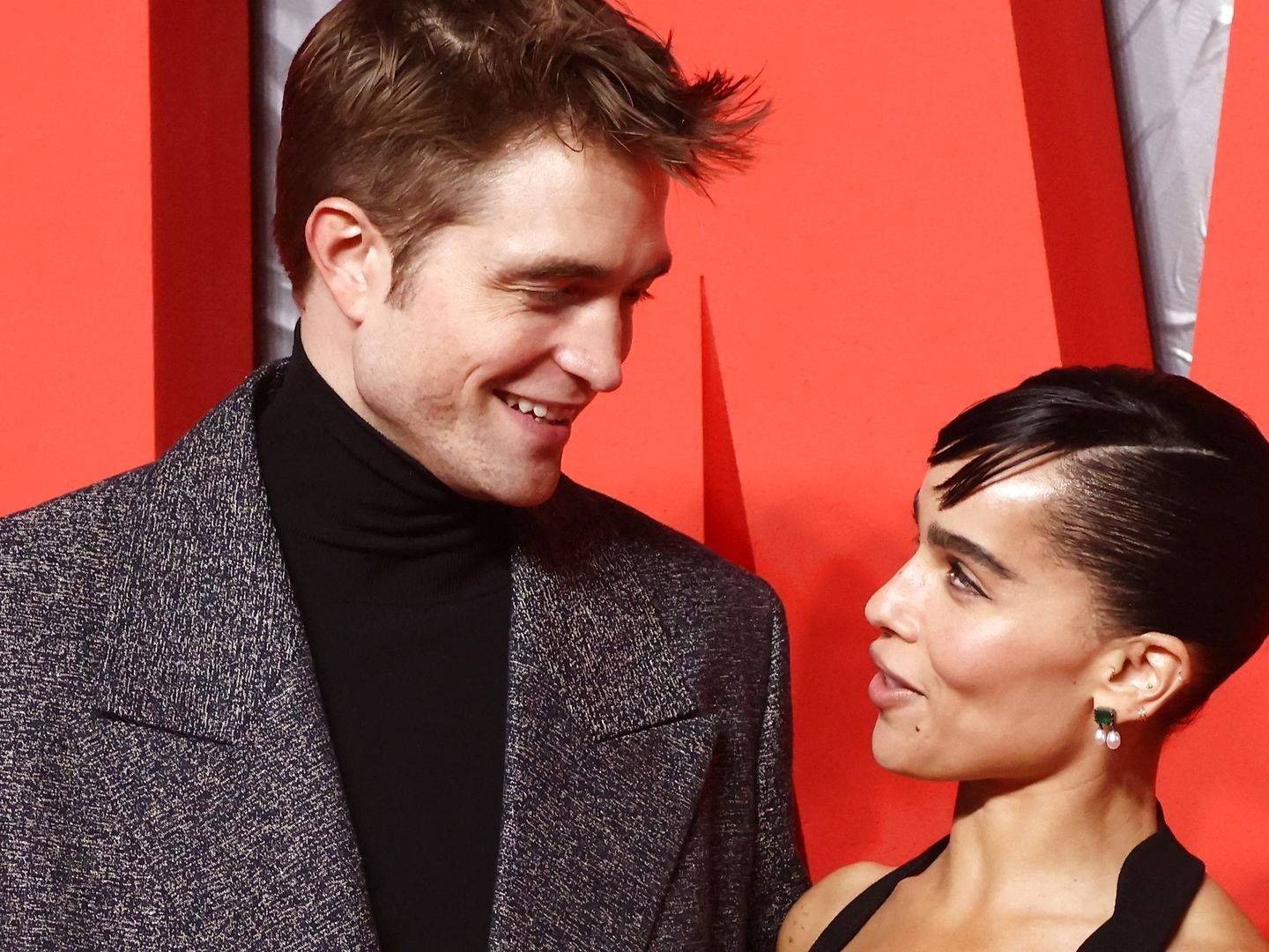 Skuespillere fra filmen The Batman, Robert Pattinson and Zoe Kravitz. | Foto: Tom Nicholson/Reuters/Ritzau Scanpix