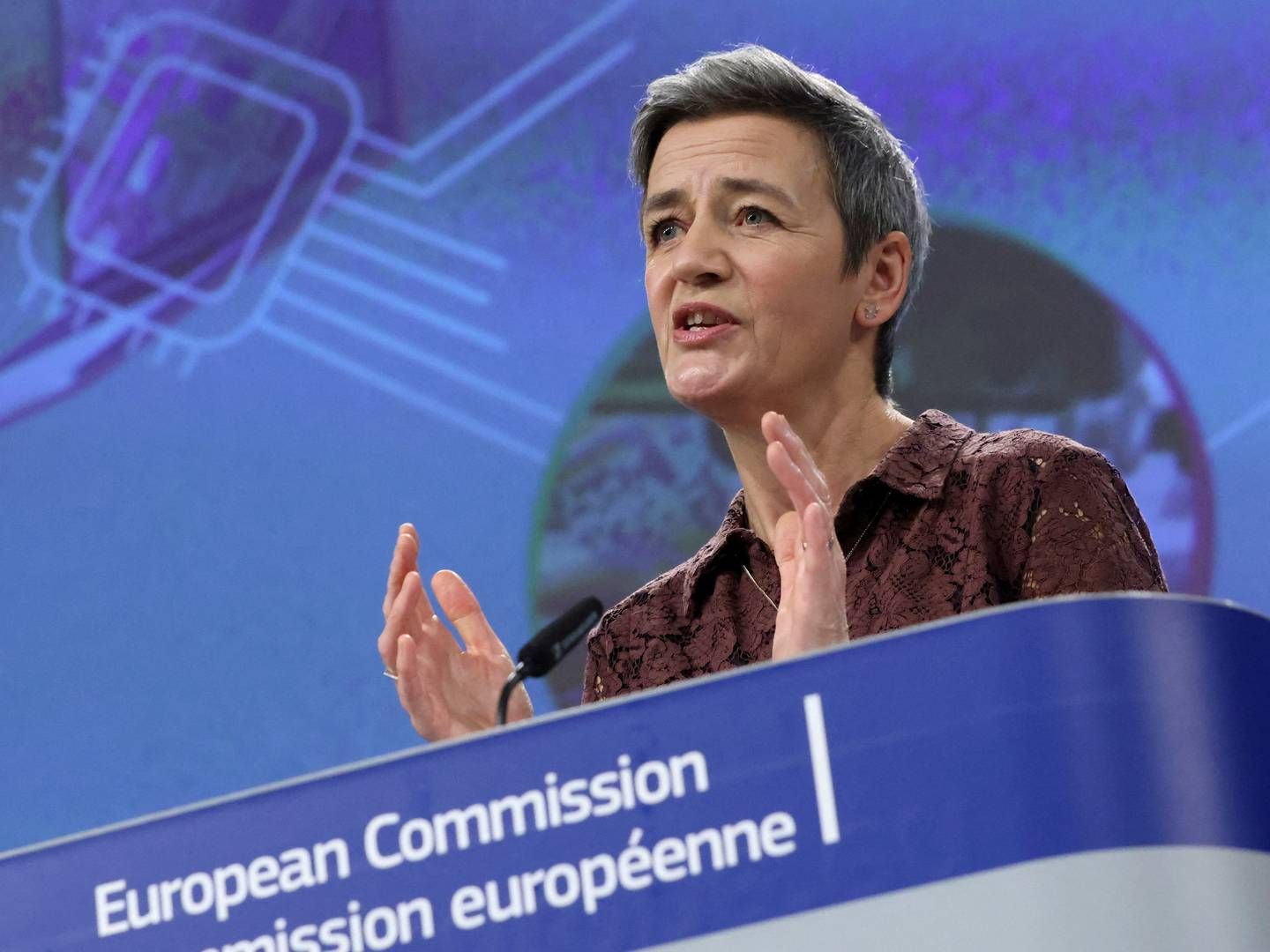 EU’s konkurrencekommissær Margrethe Vestager skriver på Twitter, at forhandlerne er endt med en ”god og stærk aftale”. | Foto: Yves Herman/REUTERS / X00380