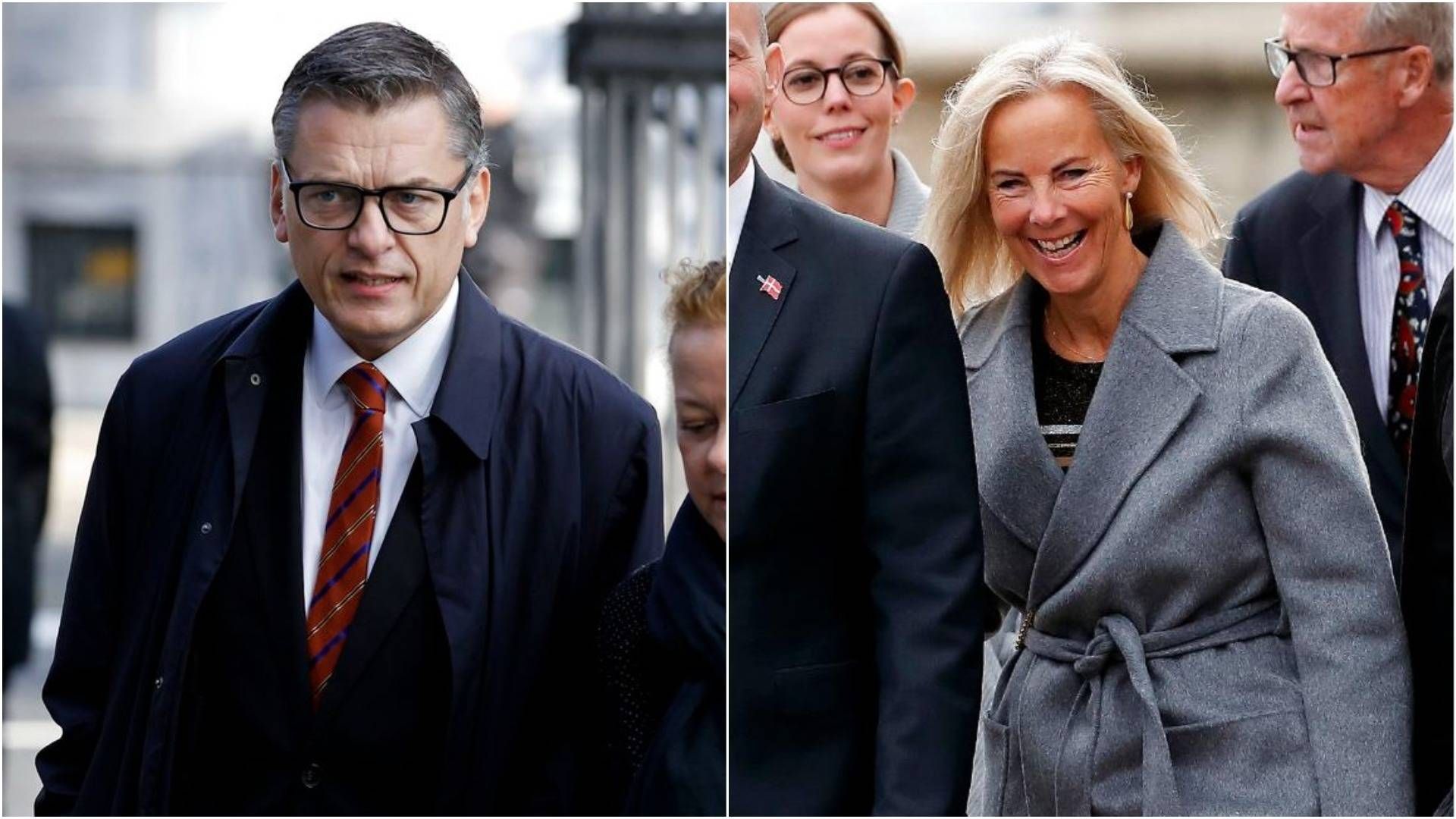 Venstres Jan E. Jørgensen og Birgitte Bergmann fra Konservative vil ikke lade medieaftalen stå uændret, hvis flertallet i Folketinget skifter efter valg. | Foto: Jens Dresling / Ritzau Scanpix (sammensat af mediawatch)