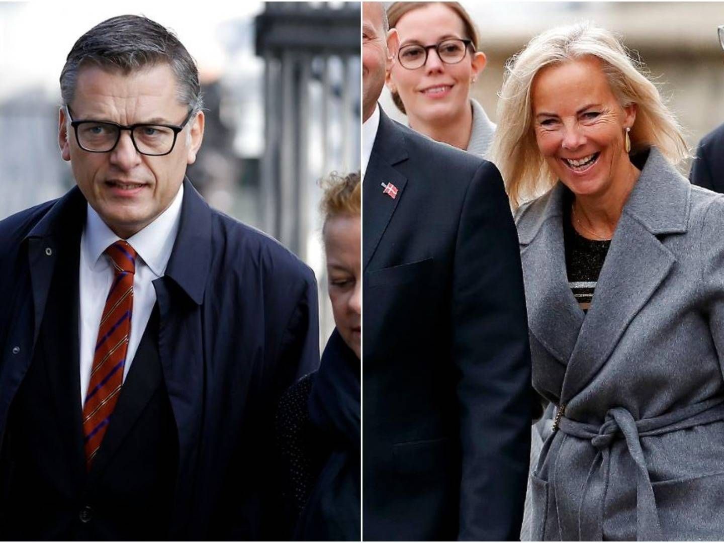 Venstres Jan E. Jørgensen og Birgitte Bergmann fra Konservative vil ikke lade medieaftalen stå uændret, hvis flertallet i Folketinget skifter efter valg. | Foto: Jens Dresling / Ritzau Scanpix (sammensat af mediawatch)