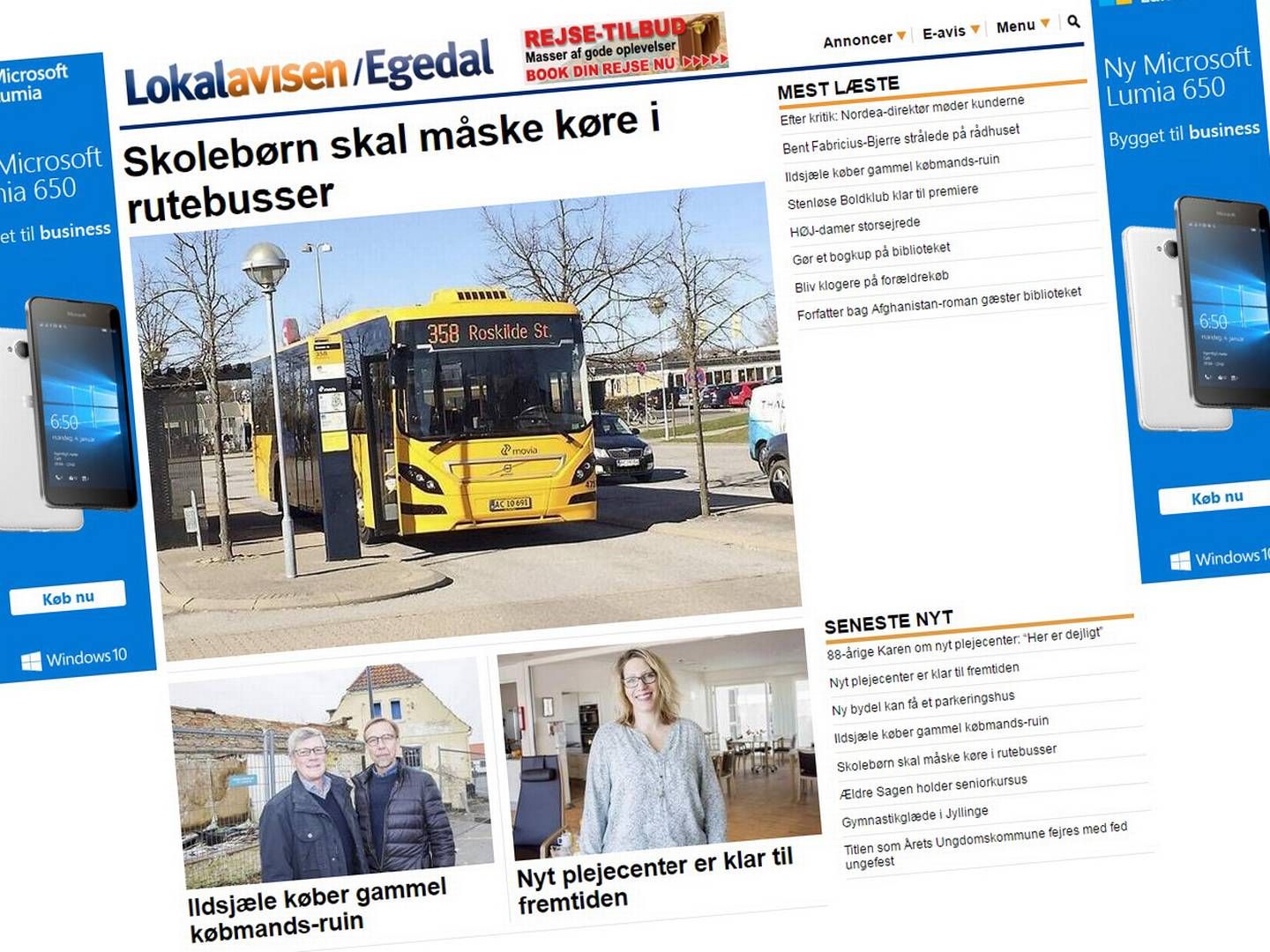 Foto: Screenshot af hjemmesiden for Loaklavisen Egedal.