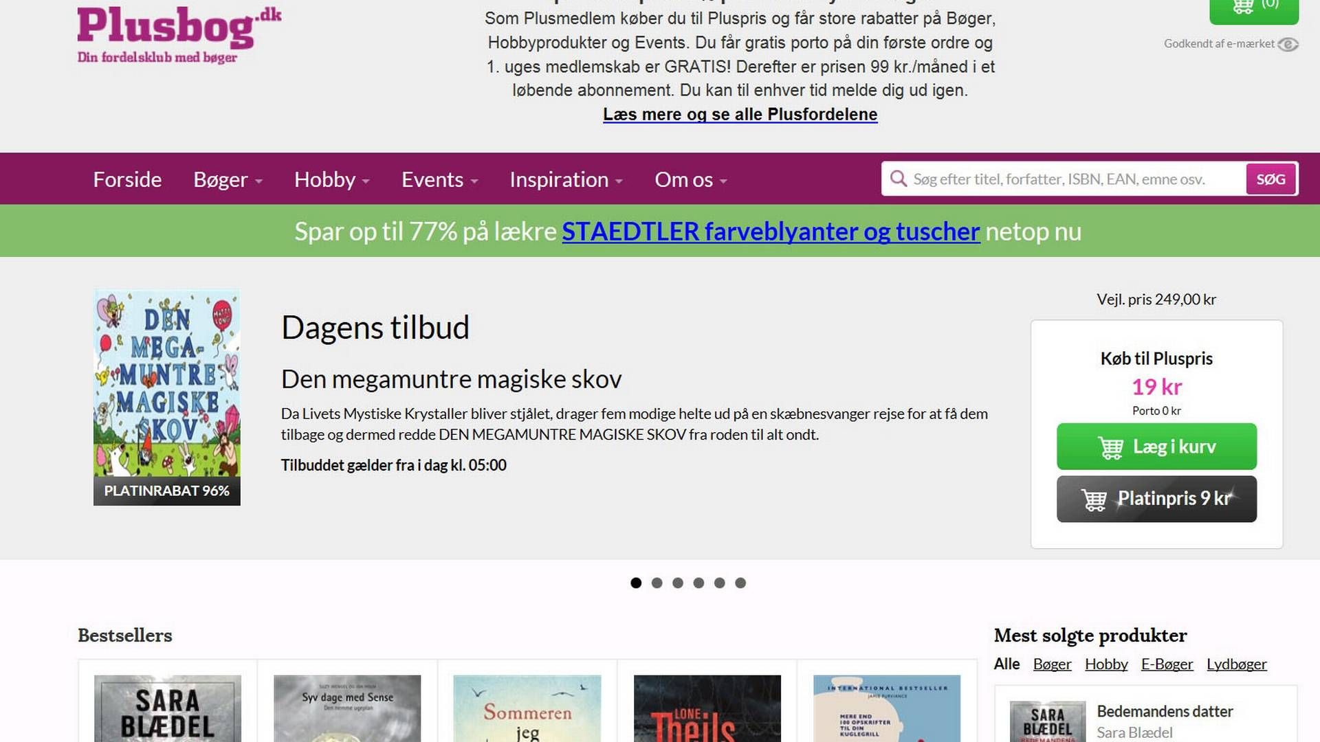 Screenshot fra Plusbog.dk. | Foto: Screenshot af Plusbog.dk